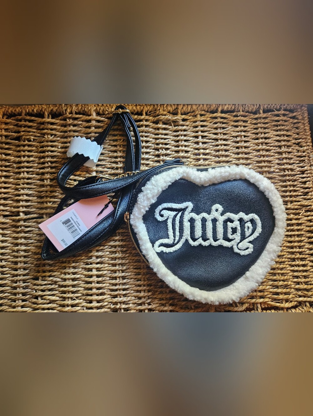 Juicy Couture Black Heart Shaped Crossbody Bag, NWT